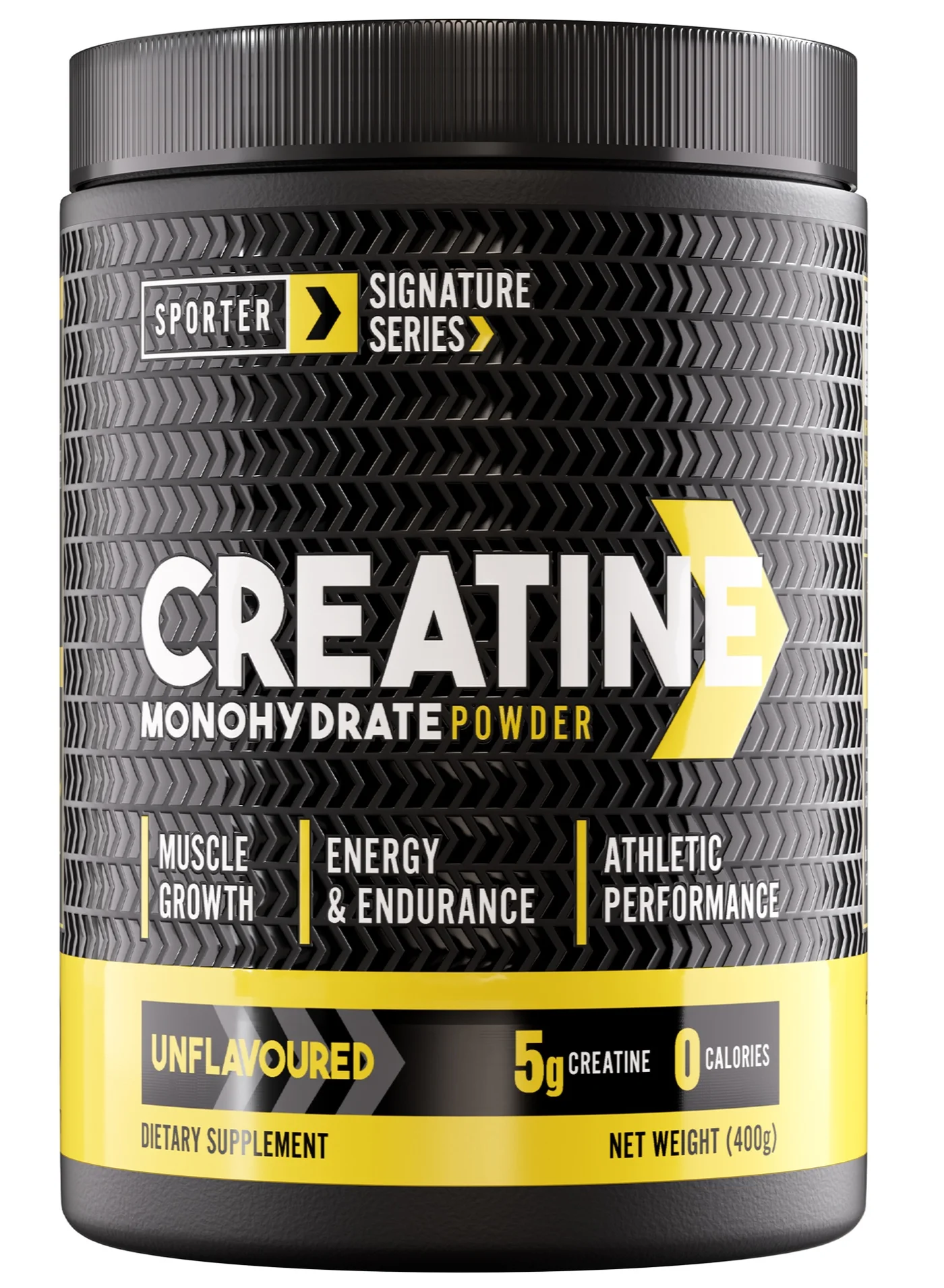 Sporter Creatine Monohydrate Powder Premium Micronized Supplement for Strength and Recovery (Unflavored, 400g) 58u66