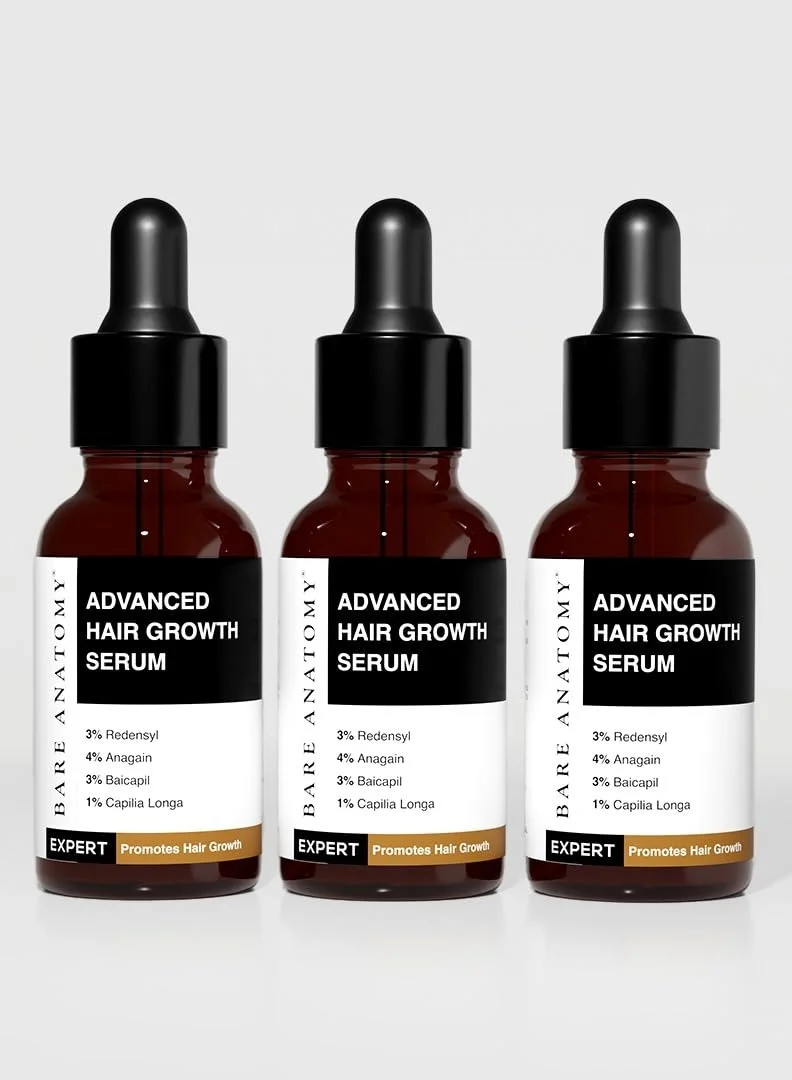 Advanced Hair Density Serum with Redensyl Anagain and Biotin for Fuller-Looking Hair (Pack of 3, 150 mL) omsiu