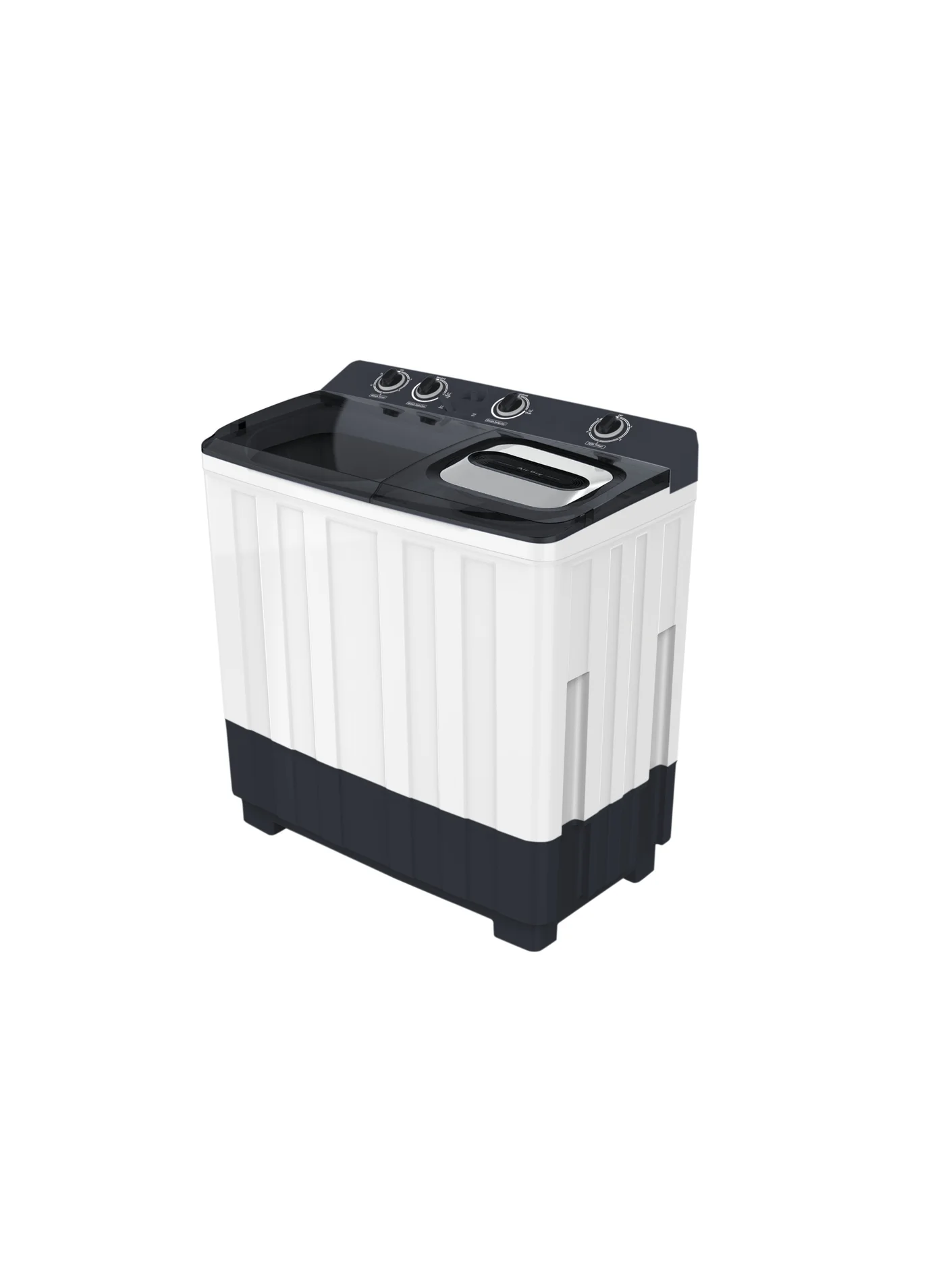 TORNADO Twin-Tub Semi-Automatic Washing Machine (15 kg, White and Black) High-Efficiency Spin with Anti-Rust Body shryl