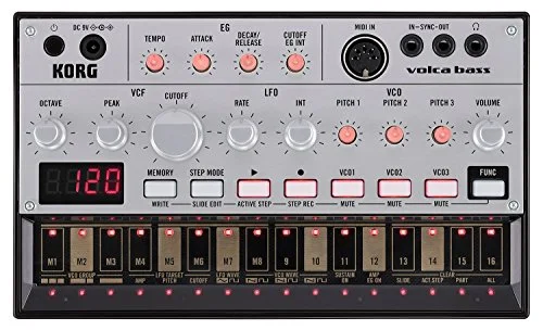 Professional Analog Bass Synthesizer with Three Oscillators and 16-Step Sequencer (Compact Desktop Unit) 32mii