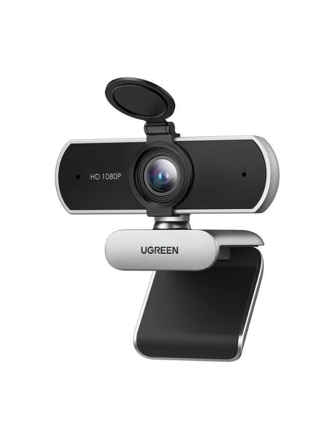 Ugreen 1080P HD Webcam with Dual Microphone and Auto Light Correction for Laptop and Desktop (Silver, 1 Unit) w8oaz