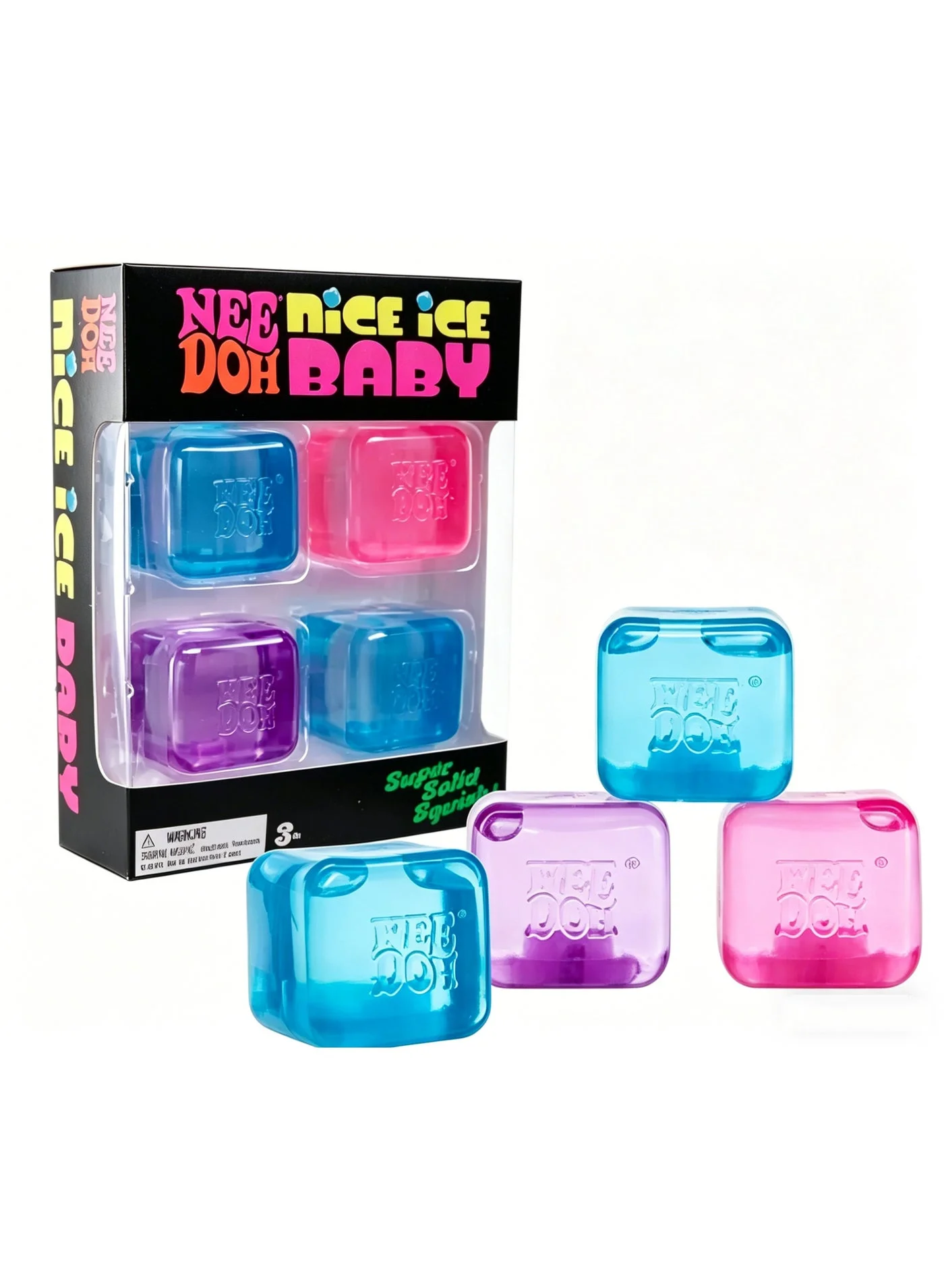 Premium Mini Ice Cube Squishy Fidget Toy Sensory Stress Relief Set (4-Pack) 2uqmg