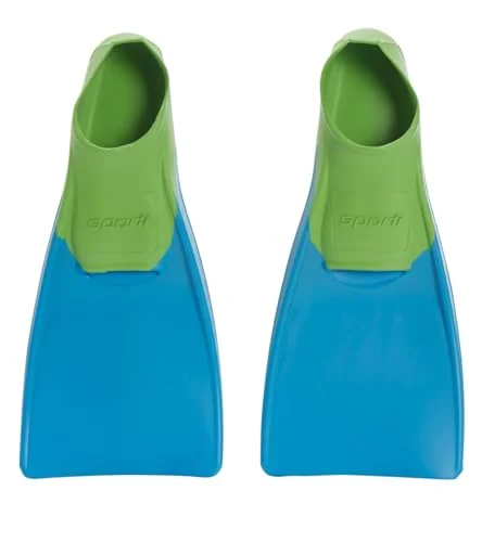 Sporti Short Swim Fins Floating Flippers for Swimming and Snorkeling Training (Aqua Green, Toddler 9-10) 7mjkv