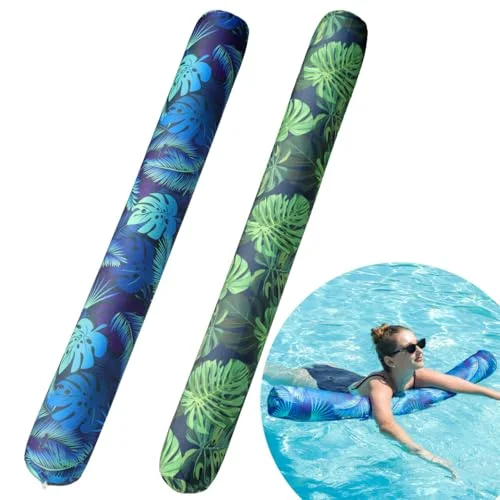 Premium Inflatable Swim Pool Noodles with Soft Fabric Cover (2 Pack, Large) for Adults Floating Pool Accessories k6qdd