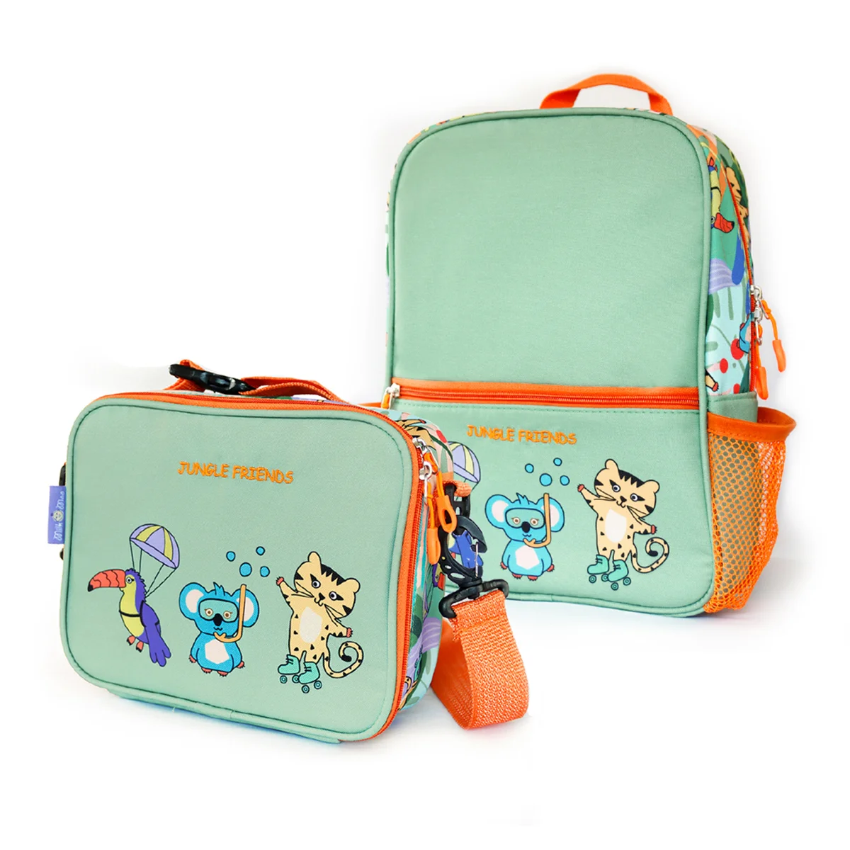 Milk & Moo Kids Backpack and Insulated Lunch Bag Set (Polyester, School Combo for Boys and Girls) zu4dv