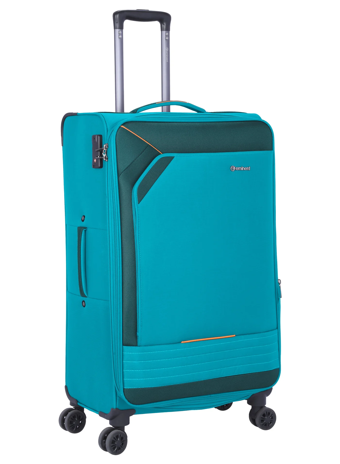Eminent Expandable Luggage Trolley Bag Soft Suitcase Premium Polyester Lightweight Travel Gear with TSA Lock and Double Spinner Wheels (Green, 61 cm) j8ssy