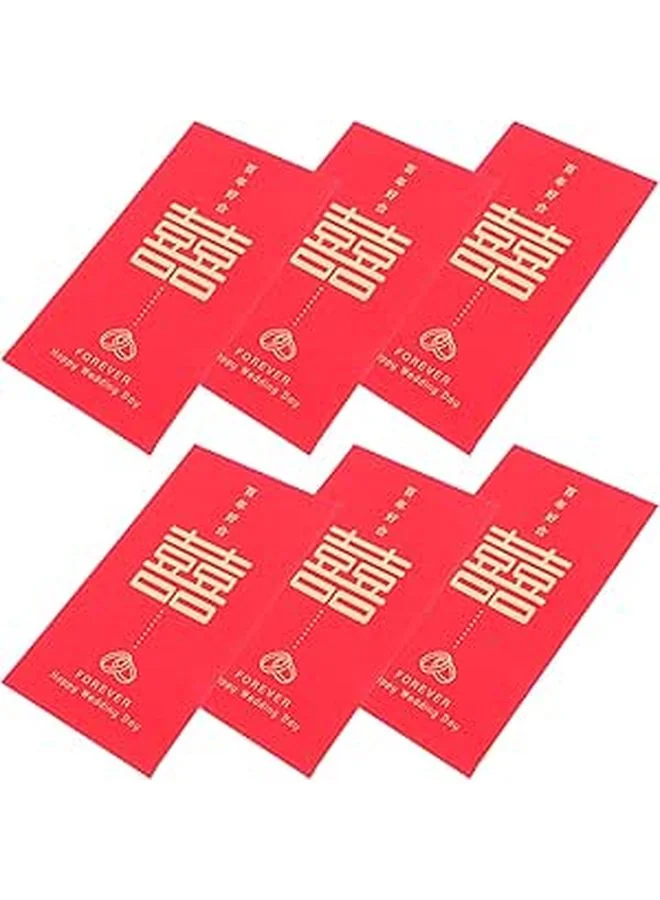 Premium Traditional Chinese Wedding Red Envelopes with Joy Symbol (Red, 6 Pack) 4y4q0