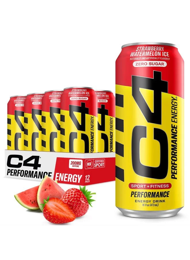Cellucor C4 Performance Energy Drink Strawberry Watermelon Ice (12 x 473 mL) 7op1s