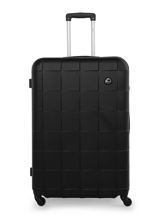 SENATOR Hard Case Travel Luggage Medium Checked Trolley Suitcase with 4 Spinner Wheels (Black, 60 cm) thdud