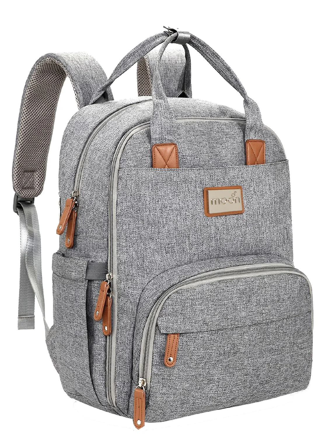 Moon Diaper Bag Backpack Premium Travel Organizer for Parents (Grey, Single Pack) 6ng3e