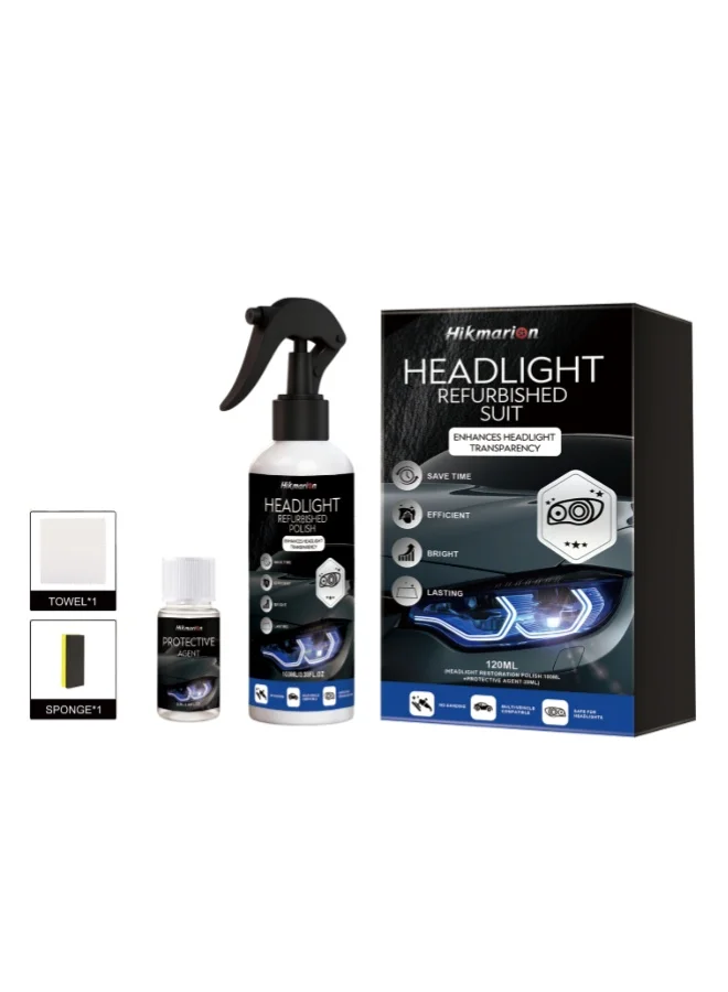 Hikmarion Car Headlight Restoration Kit Professional Headlamp Lens Cleaner Fluid (1 Set) t9eyg