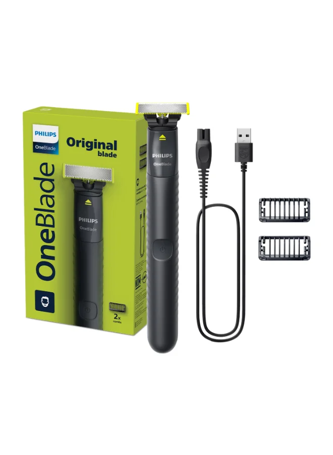 Professional Electric Face and Body Trimmer with Dual-Sided Blade for Wet and Dry Use (Black and Lime, 1 Piece) oqwi9