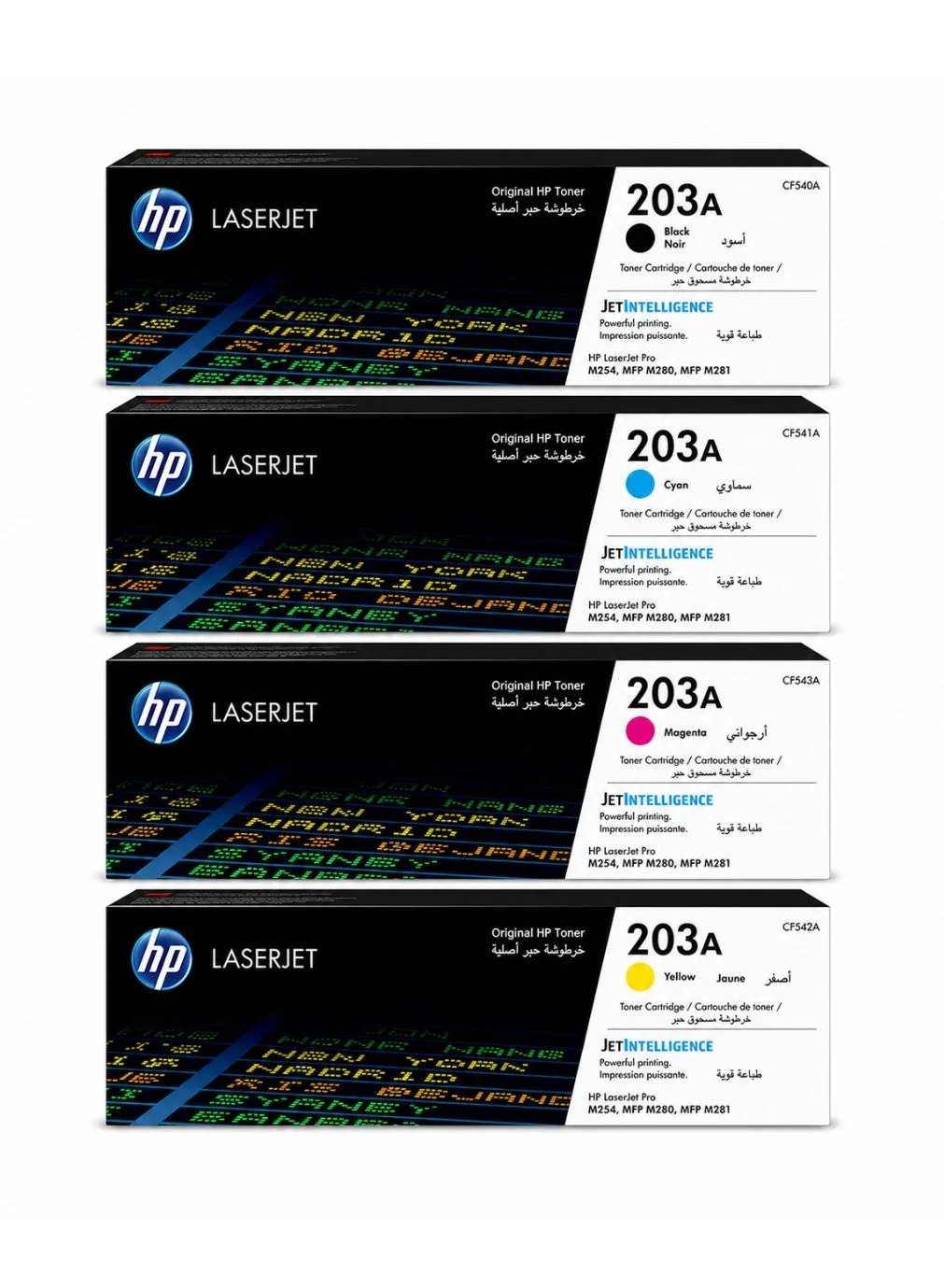 Premium Laser Toner Cartridge Set (Black, Cyan, Magenta, Yellow) CMYK Complete Pack for Professional Office Printing (4-Pack) czg3o