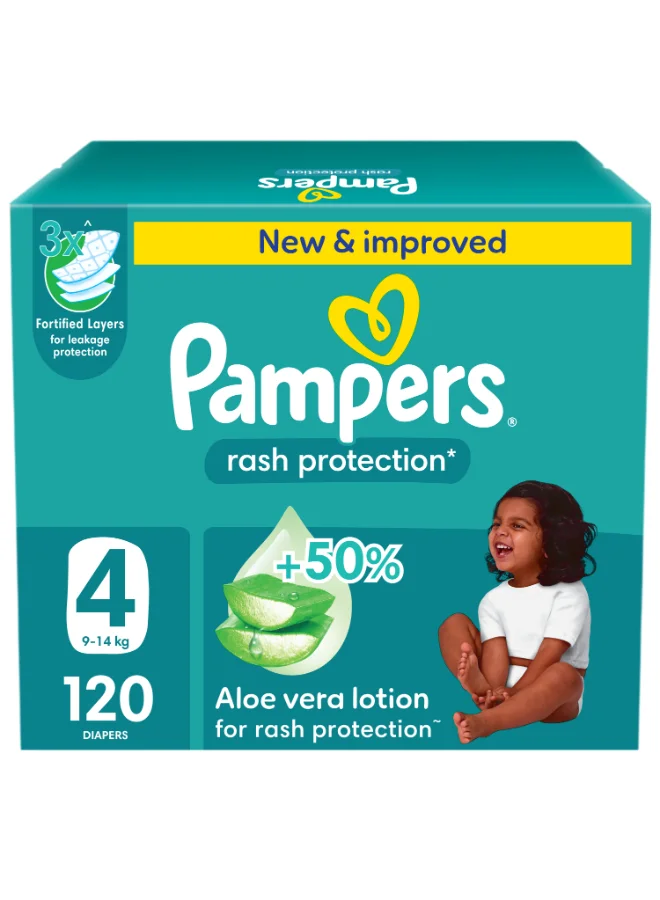 Premium Aloe Vera Infused Taped Diapers (Size 4, 120 Count) - Soft & Breathable Protection for Infants 31yy4