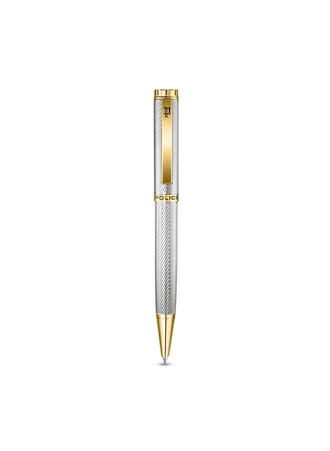 Cavolini Stainless Steel Twist Ballpoint Pen Premium Writing Instrument for Men (Blue Ink) b8qht