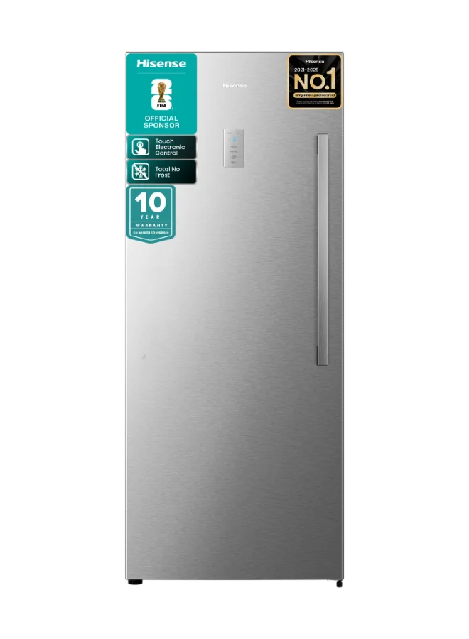 Hisense Single Door Refrigerator with Total No Frost and LED Touch Control (Silver, 385L Net Capacity) c7uzc