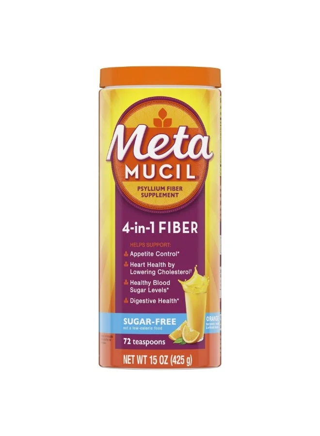 Premium Fiber 4-in-1 Orange Flavored Powder Supplement (Sugar-Free, 425g) 2d7r1