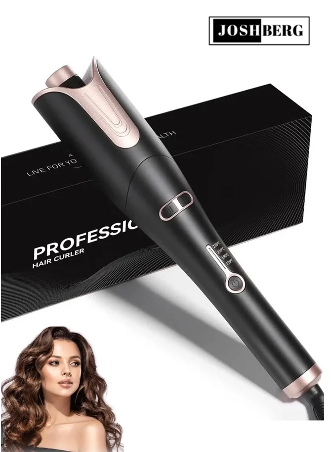 Joshberg Automatic Curling Iron Professional Hair Styler for Large Curls (Black, 32mm) f8atj