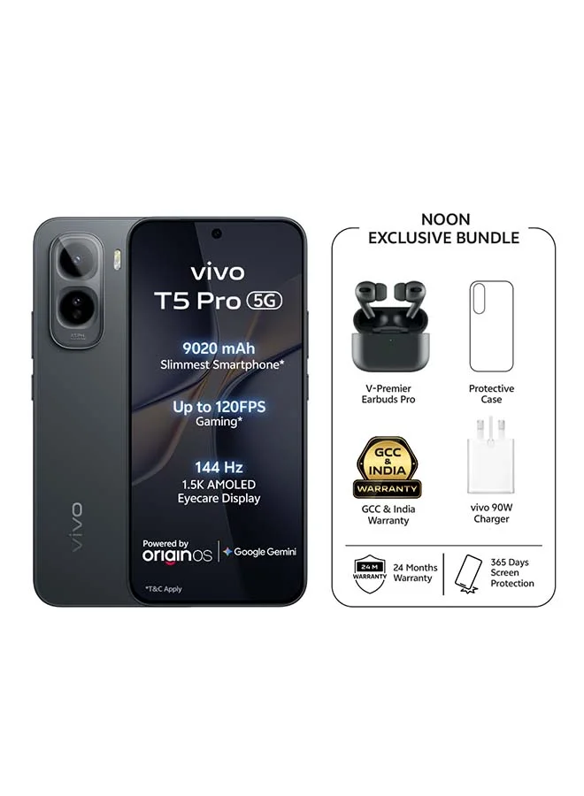 Premium T5 Pro 5G Smartphone 8GB RAM 256GB Storage Dual SIM High-Performance Mobile Device (Black, 6.83-inch Screen) 2l8x6