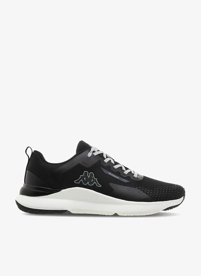 Premium Men Logo Print Lace-Up Sports Shoes Lightweight Athletic Footwear for Daily Training (Black, 42 EU) wemo7