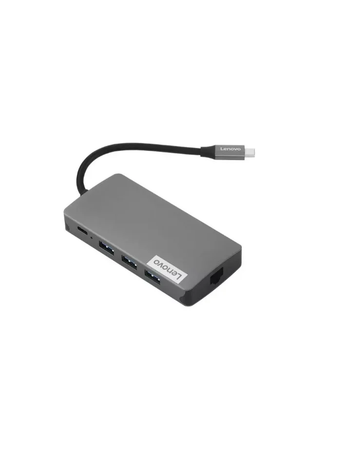 Premium USB-C Travel Docking Station with 100W Power Delivery, 4K HDMI, VGA, and RJ45 Ethernet Port (Grey) qhlvl