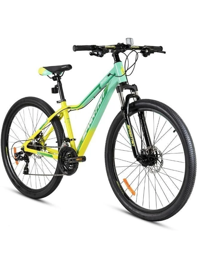 Spartan Moraine Road Bike with 21-Speed Gear System and Adjustable Seat (Yellow Green, 27.5-Inch Wheel) uty8w