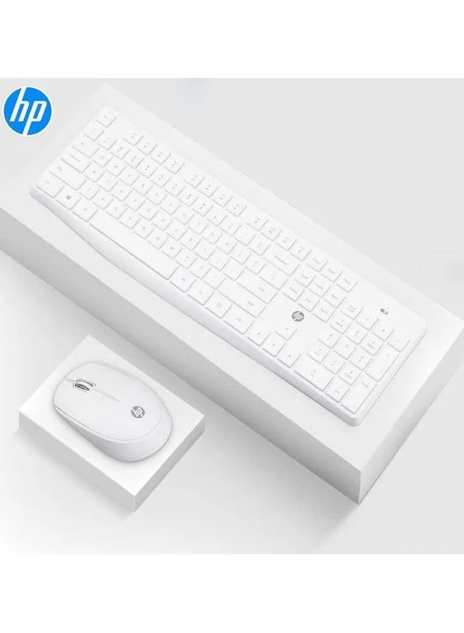 Wireless Keyboard and Mouse Combo 2.4GHz Professional Optical Sensor Ergonomic Design (White) vhbqe