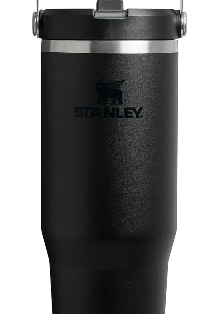 Premium Insulated Flip Straw Water Bottle Stainless Steel Leak-Proof Sport Flask (Black, 890 mL) h4ahg