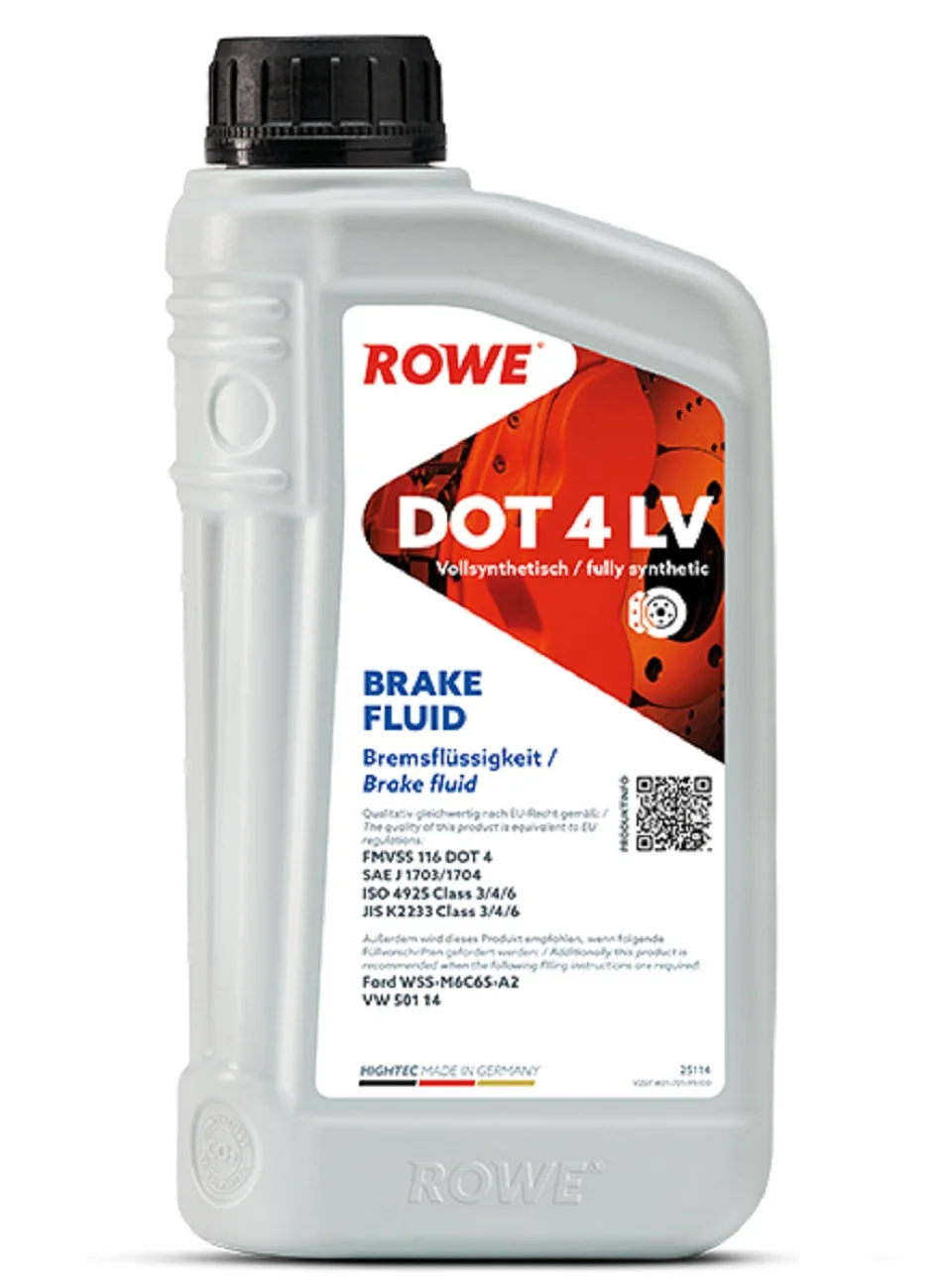 ROWE HIGHTEC Brake Fluid DOT 4 LV Premium Synthetic Hydraulic Fluid (1 L) j4kwh