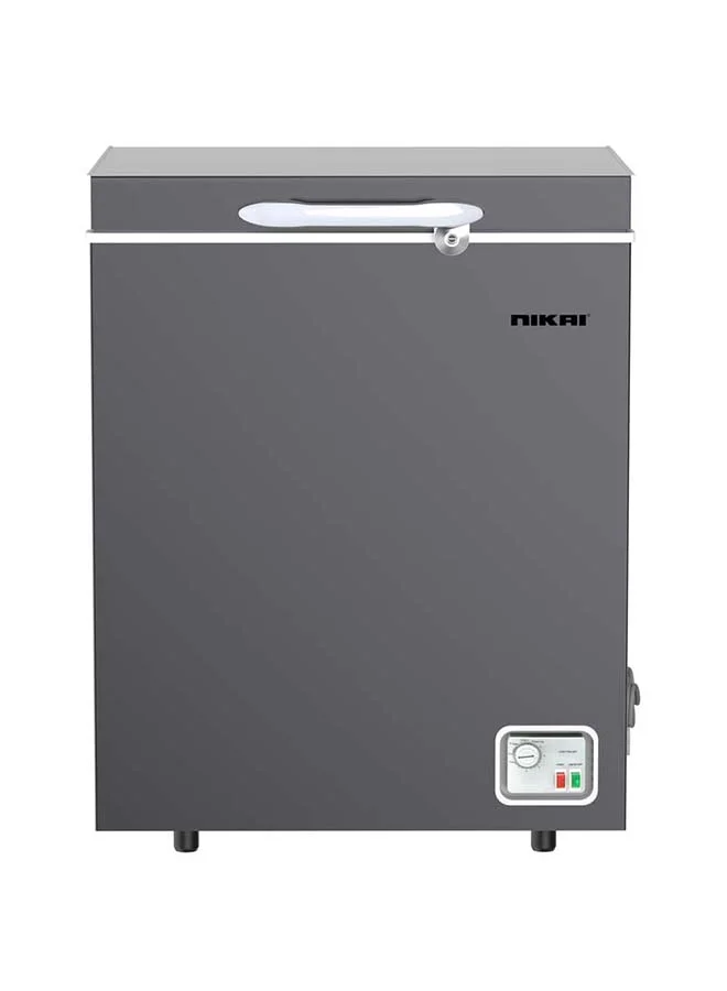 Nikai Single Door Chest Freezer, High-Efficiency Cooling System with Storage Basket (Silver, 138L Net Capacity) 9nsth