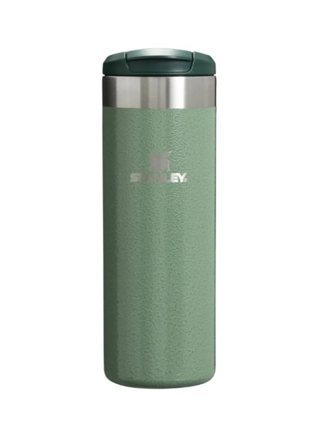 Premium Insulated Stainless Steel Travel Mug Leakproof Vacuum Flask for Hot and Cold Drinks (Hammertone Green, 470 mL) yqxyu