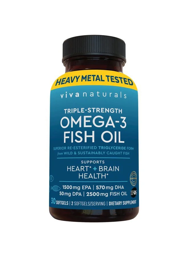 Premium Omega 3 Fish Oil Supplement Triple Strength EPA DHA DPA Fatty Acids for Men and Women (30 Softgels) rcus2
