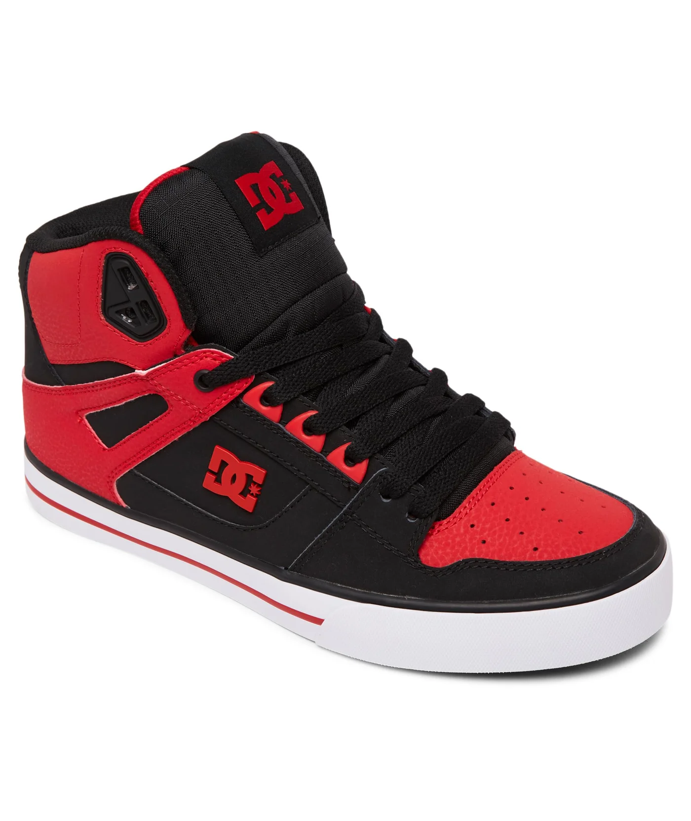 Premium High-Top Skateboarding Sneakers Durable Performance Footwear for Men (Fiery Red/White/Black, 28 cm) rin3z