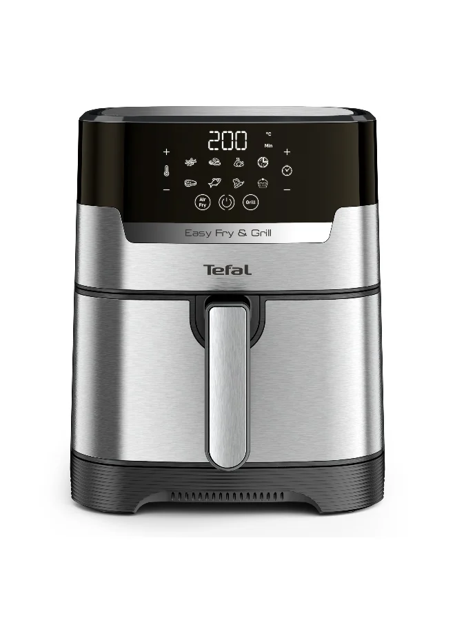 Premium Digital Air Fryer and Grill 2-in-1 with 8 Automatic Programs (Dark Steel, 4.2 L, 1550 W) pbapn