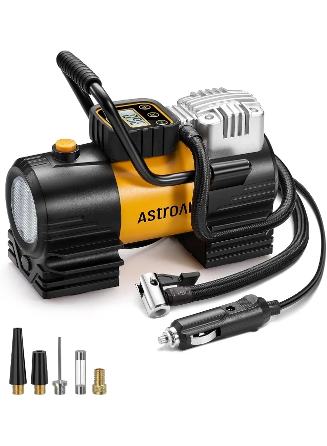 Portable Digital Tire Inflator Air Compressor 12V DC with LED Light for Automotive Motorcycle and Bicycle (150 PSI) b1ujx
