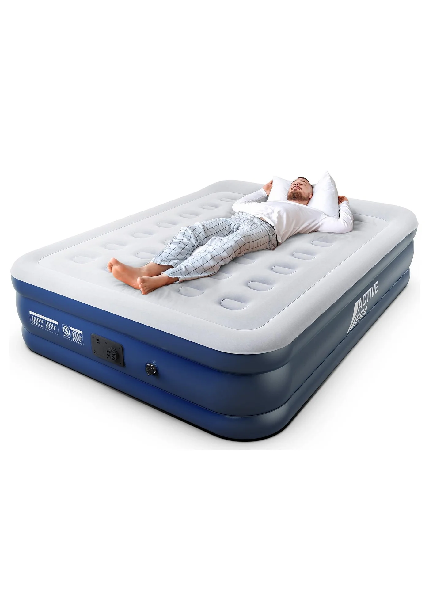ACTIVE ERA Premium Inflatable King Size Air Bed with Built-in Electric Pump and Pillow (203 x 152 x 50 cm) o5k7d