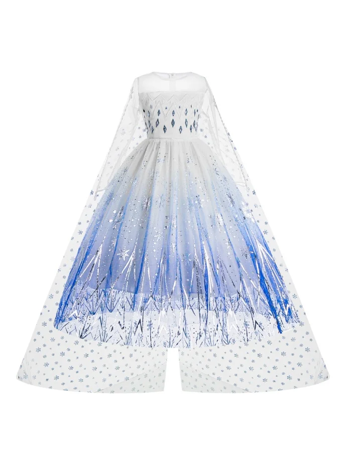 NIBEMINENT Girls Princess Costume Dress Elegant White Party Gown for Kids (White, 120 cm) y2u11