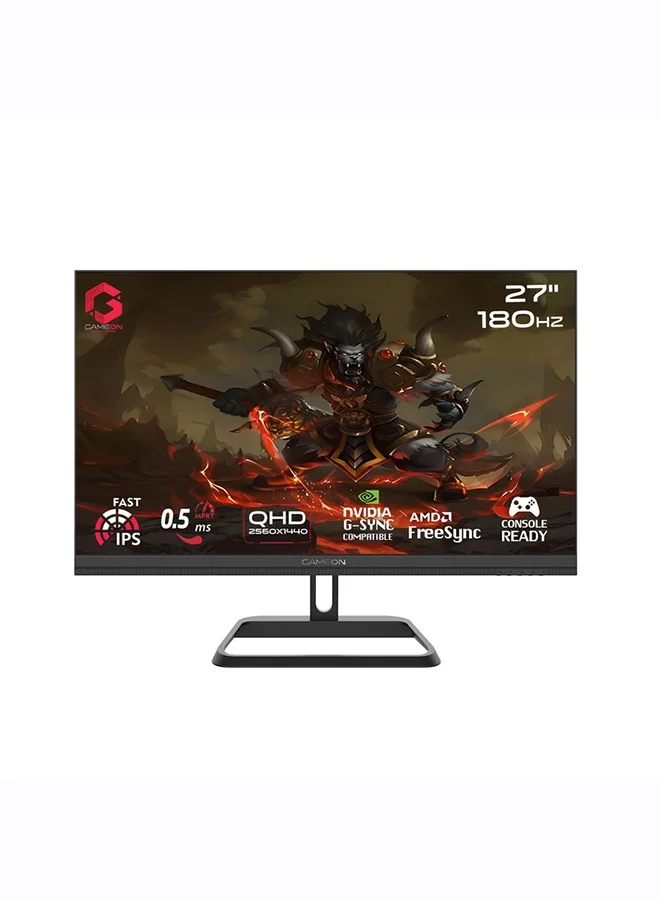 GAMEON Midnight Pro Series 27-Inch QHD Gaming Monitor 180Hz Fast IPS Display (Black, 27-Inch) 8uq41