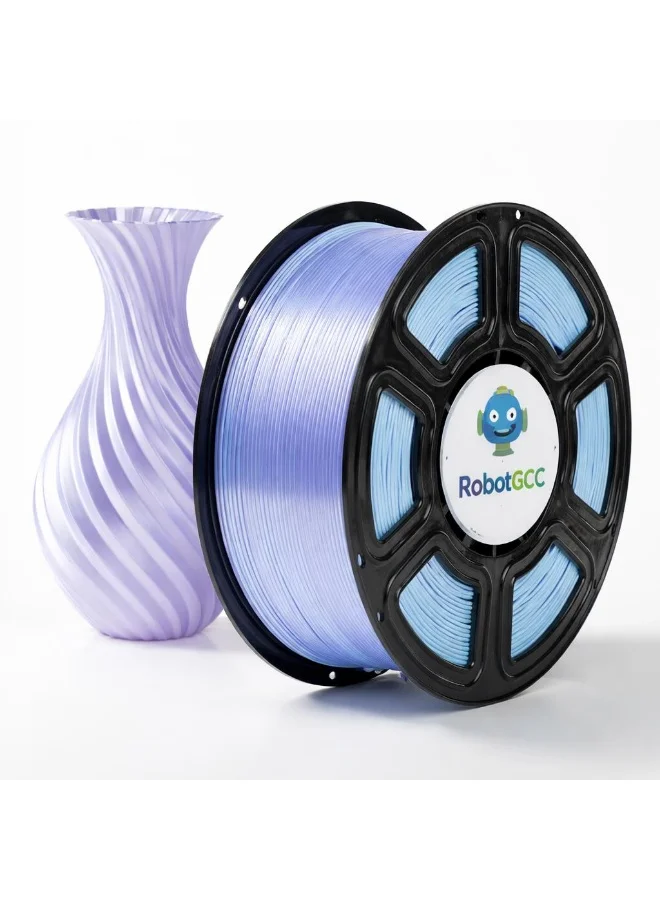 Robotgcc Silk PLA 3D Printer Filament Dual Color Gradient Blue Purple (1.75mm, 1kg) Premium Glossy Finish for FDM Printing f07v2
