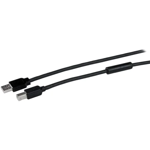 StarTech.com Active USB 2.0 A to B Printer Cable Premium High-Speed Data Transfer Cord (Black, 15 m) trnh1
