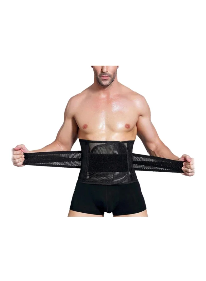 Meisou Adjustable Belly Slimming Belt Premium Waist Support for Men (Black, 100 cm) lnfeo