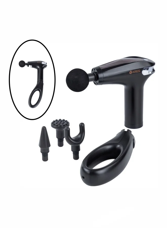 ARES Mini Percussion Massage Gun with 8 Speed Settings and 4 Interchangeable Heads for Targeted Muscle Recovery (Compact, Portable) vvq49