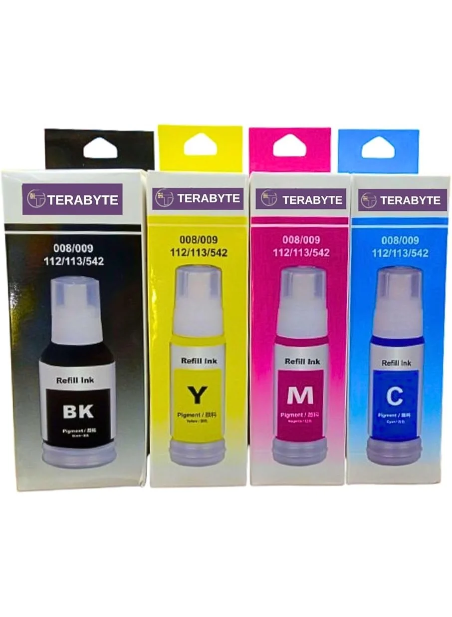 Terabyte 112 Ink Multipack 4-Color Combo Set (Black, Cyan, Magenta, Yellow) for High-Volume Office Printers (4-Pack) gtras