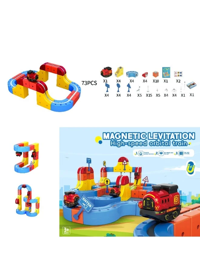Magni Mates DIY Magnetic Levitation Track Set 3D Loop Coaster Building Kit (73 Pieces) q7bxo