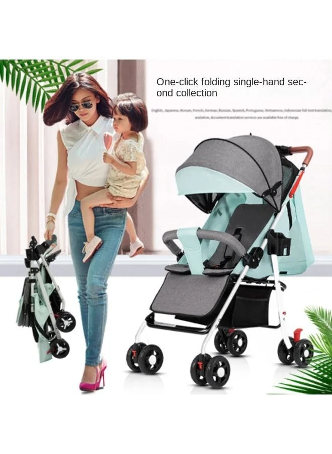 Mi VAZA Lightweight Baby Stroller with One-Click Folding and Two-Way Seat (Blue, 0-36 Months) zab19