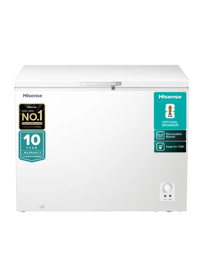 Premium Chest Freezer 190L Gross Capacity with Inner Glass Door and LED Lighting (White, 190L) adxqe