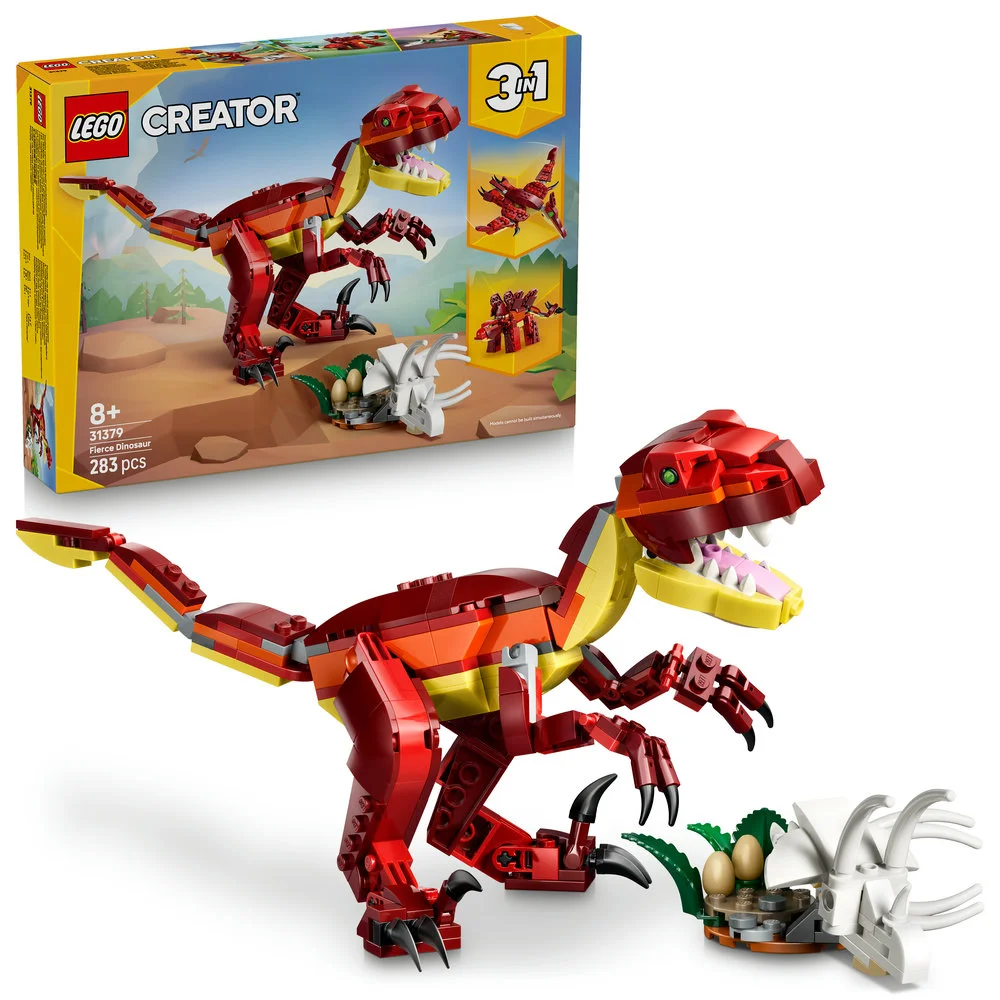 Building Blocks 3-in-1 Fierce Dinosaur Construction Set (283 Pieces) Educational STEM Toy for Kids msh25