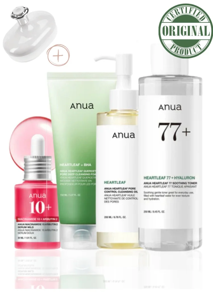 Anua Heartleaf & Niacinamide Pore Care Skincare Set (Cleansing Oil, Foam, Toner, Serum) 630mL o5s0d