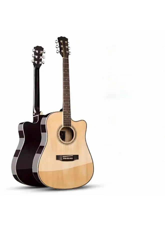 Megarya Acoustic Guitar Spruce Veneer 6-String Musical Instrument (Natural, 41 Inch) 89jao