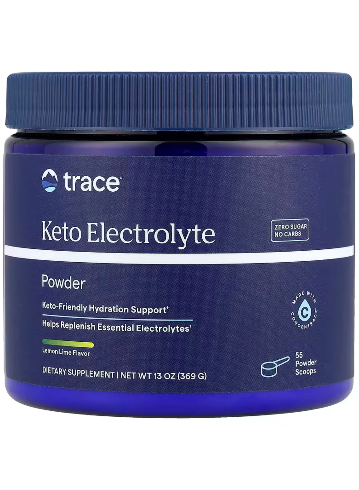 Trace Minerals Research Keto Electrolyte Powder Lemon Lime Flavor (Sugar-Free, 369 g) f769i